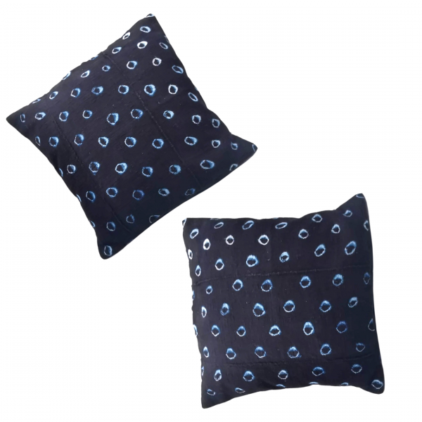 lot Housses de coussin bleu indigo