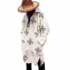 este / Gilet à capuche long en bogolan blanc Unisexe