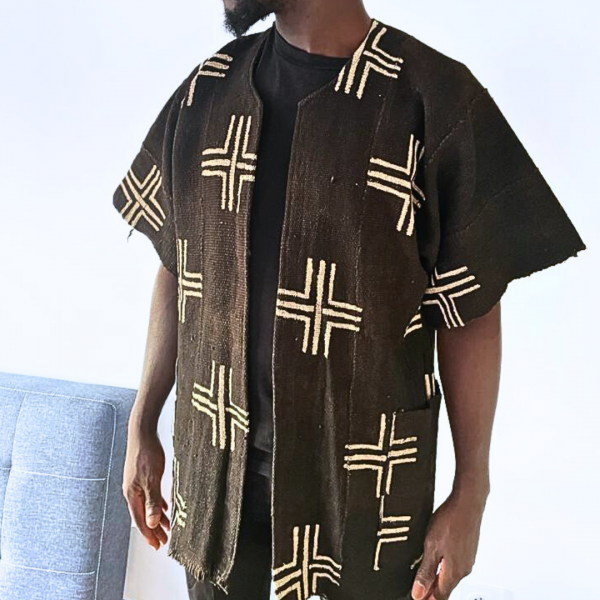 Chemisier bogolan Noir - Unisexe