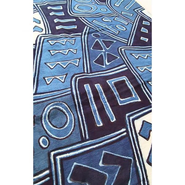 Tissu bogolan leger large - bleu Indigo