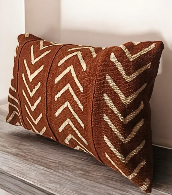 Housse de coussin Bogolan Marron- Recto/verso 50X30