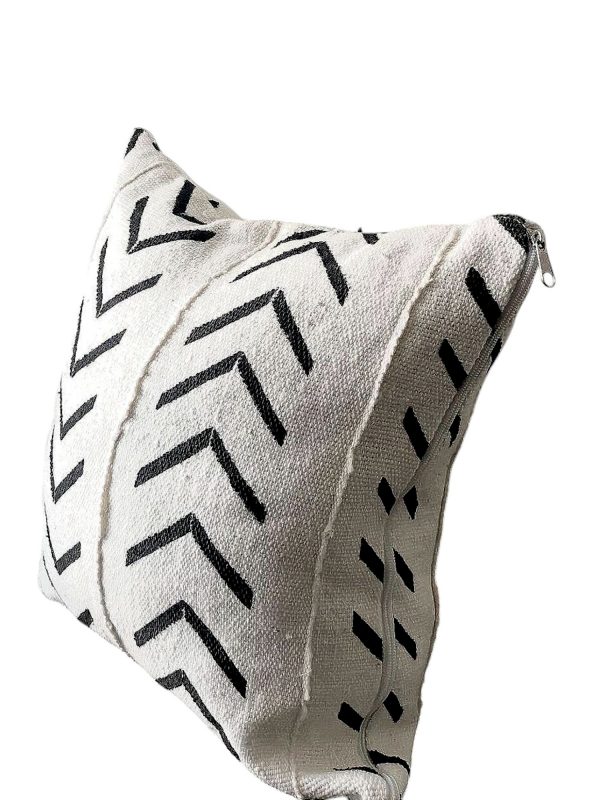 Housse de coussin Bogolan Blanc- Recto/verso