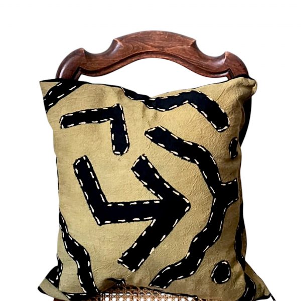 Housse de coussin BOGOLAN motifs KONGO - Recto verso - 45X45