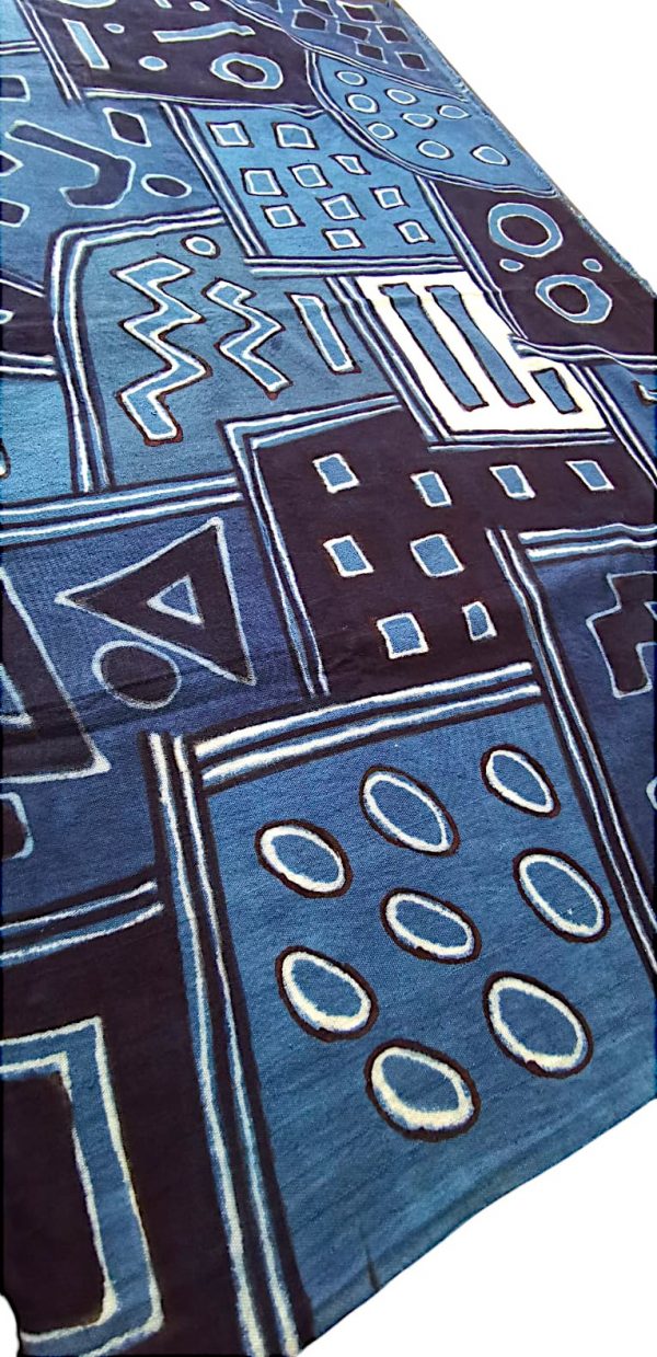 Tissu bogolan leger large - bleu Indigo